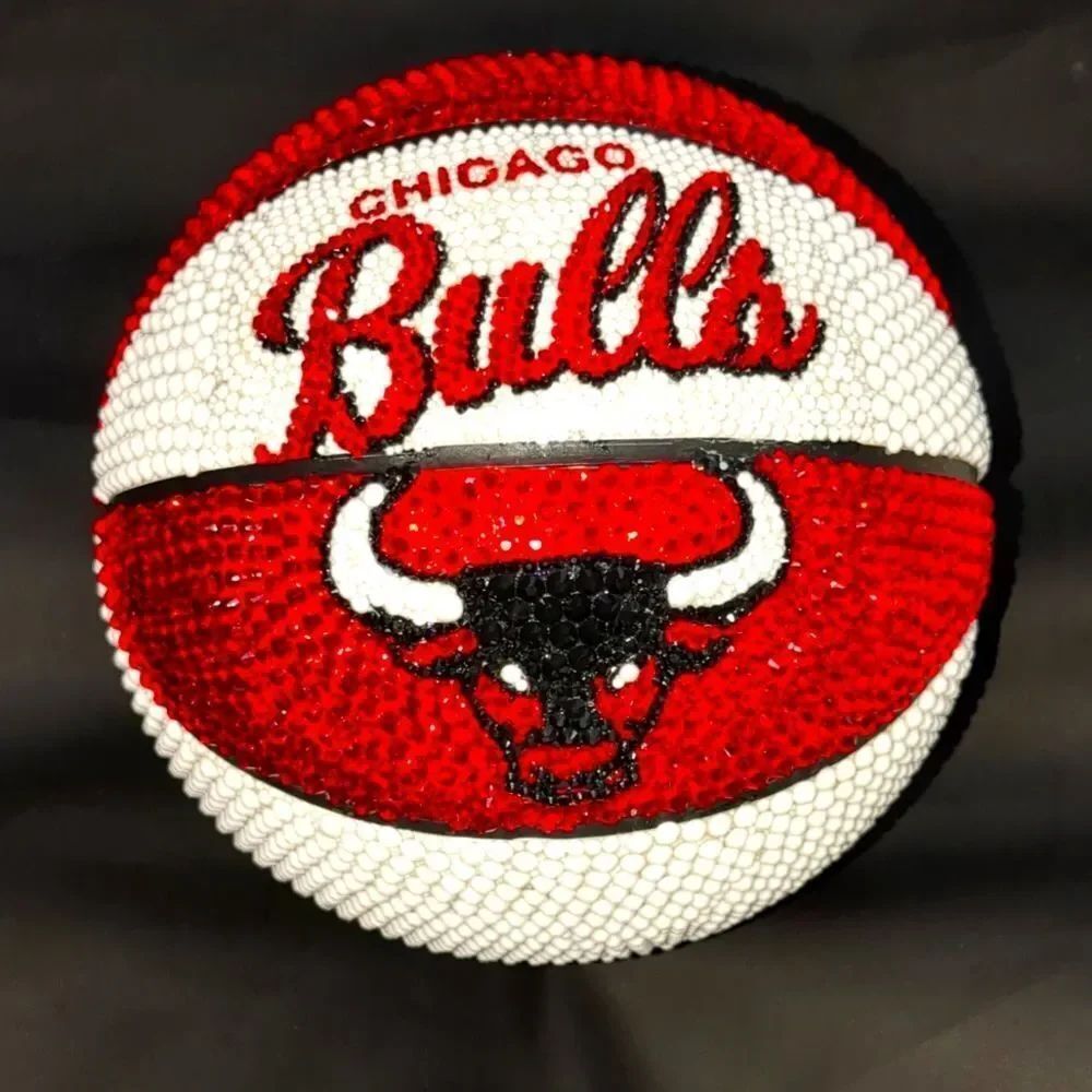 Custom blinged out youth size basketball- Chicago Bulls